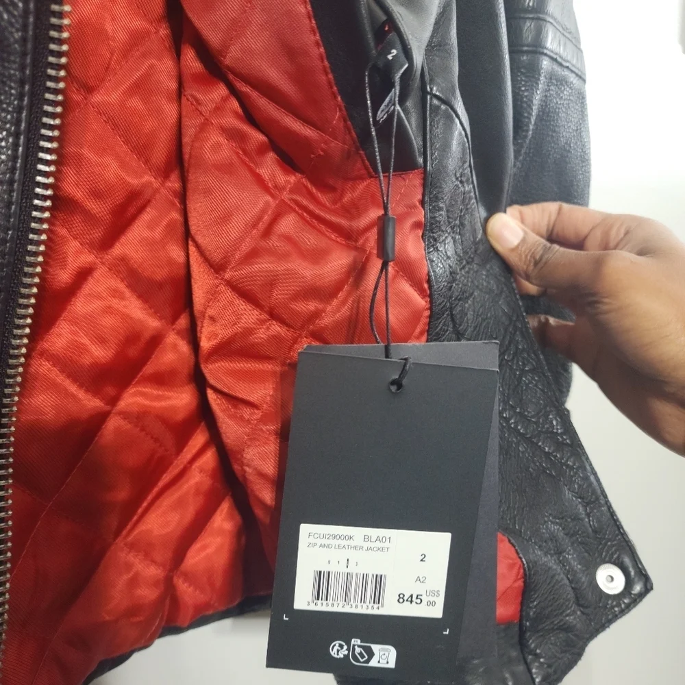 NWT | The Kooples Women's Quilted Cowhide Leather Biker Jacket